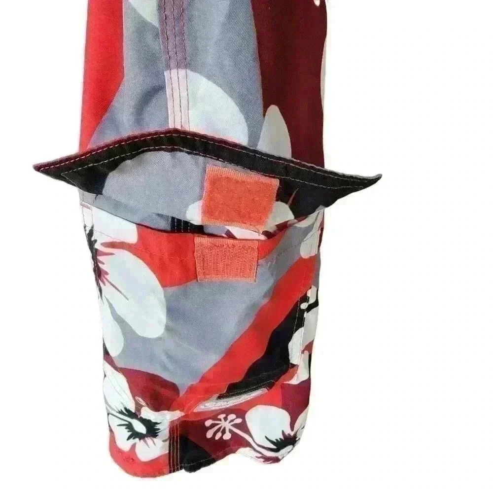 Shaka Surfwear Men's Red & White Hawaiian Swim Board Shorts/ Size 40 Waist - Picture 6 of 8